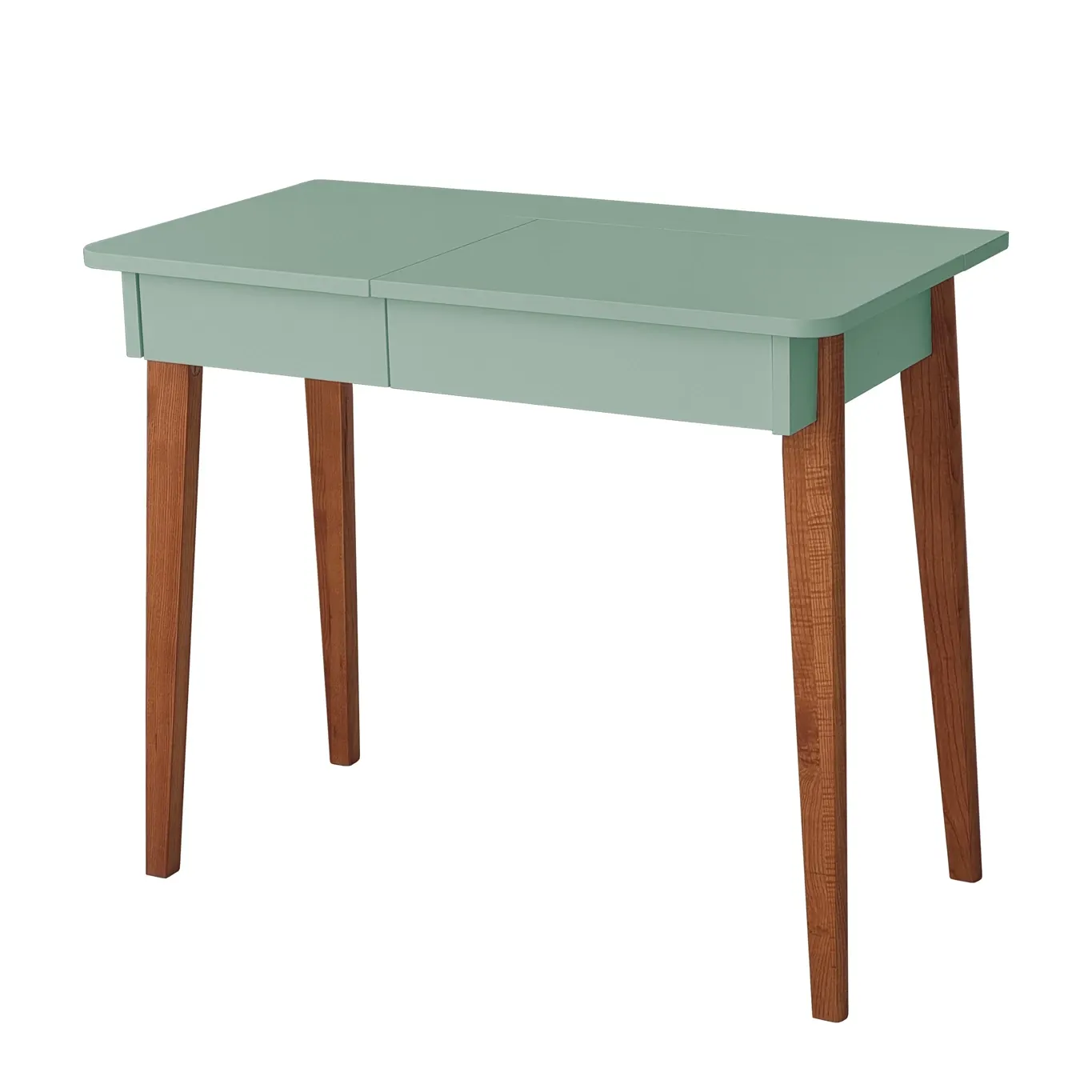 Toaletka z lustrem MEWISE 90x48cm szałwiowa kolor nóg dąb