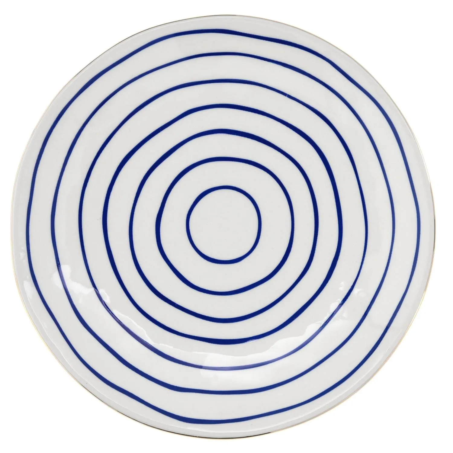 talerz, porcelana, niebieskie, wzór, okrągły