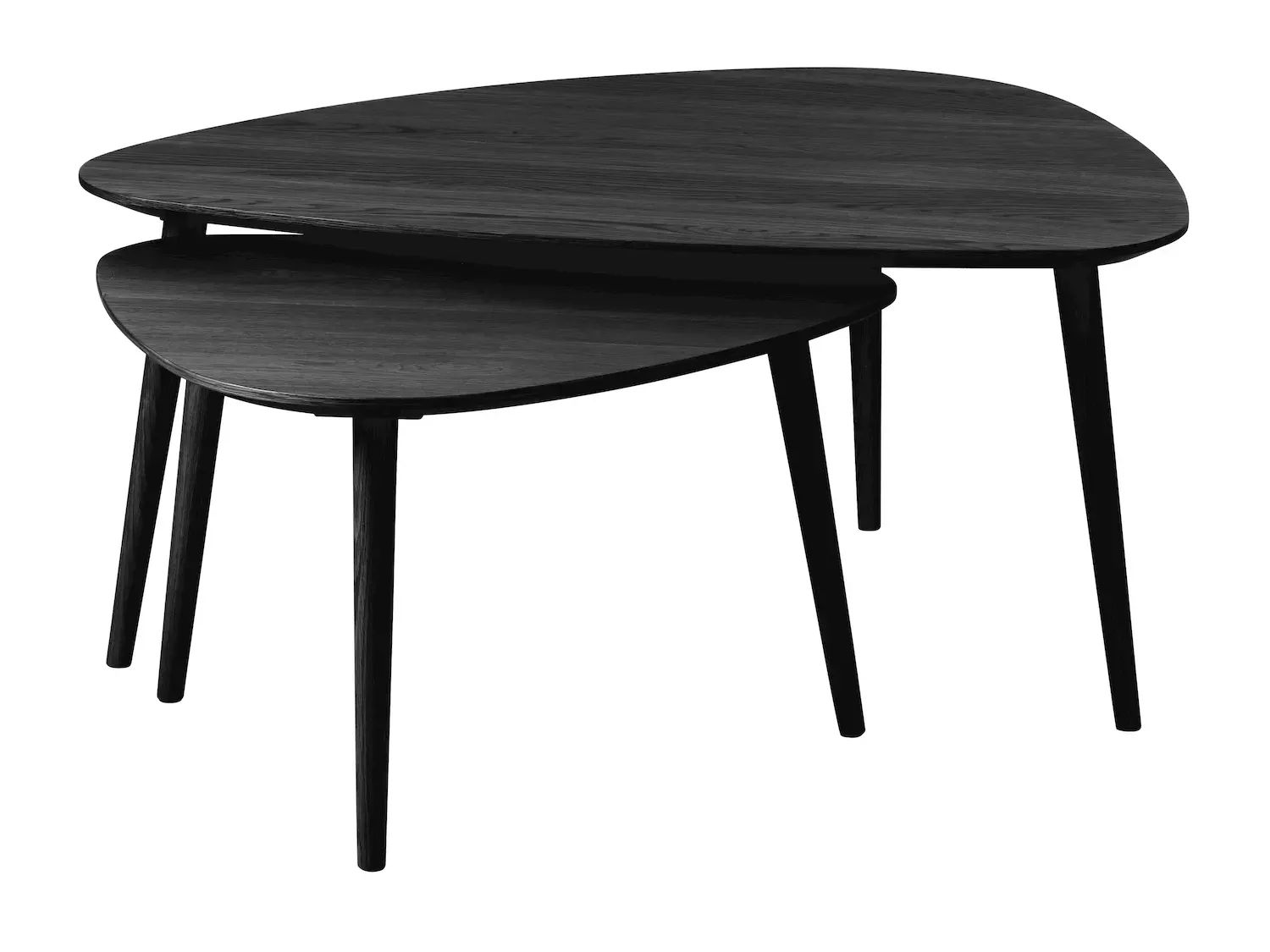 Zestaw stolików kawowych ADDA 2szt. (41x70cm - 45x100cm) - czarny