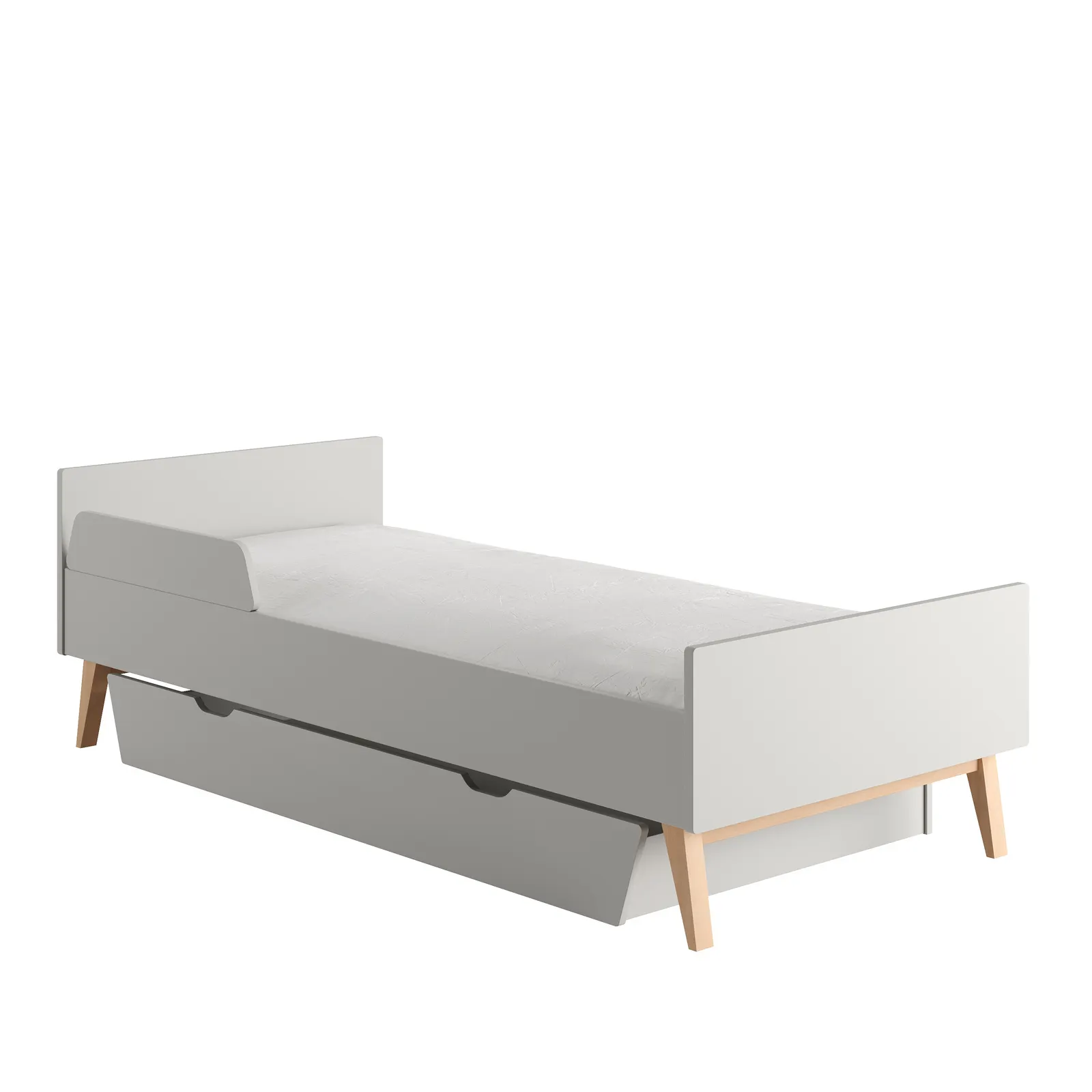 Łóżko z zagłówkiem SWING 90x200 szare - PIN_034-060-197