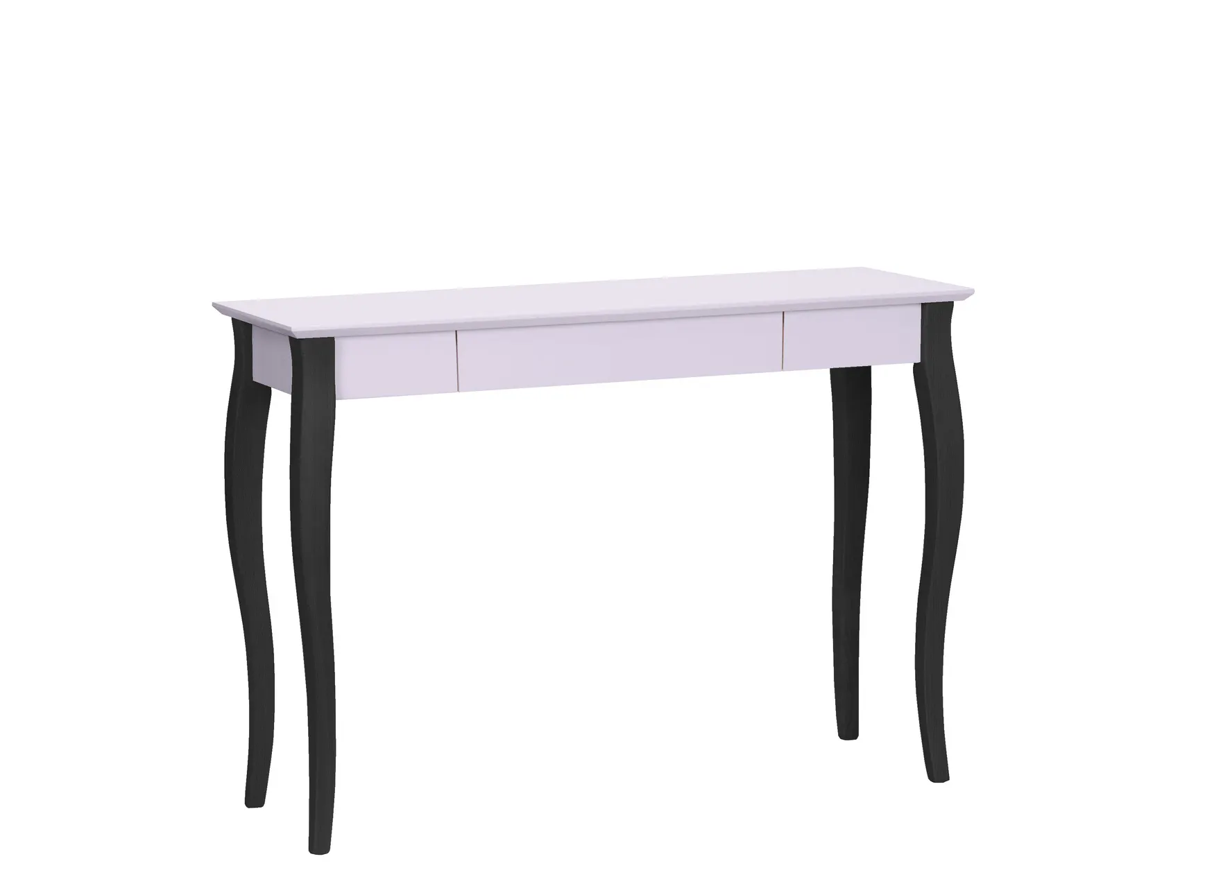 Biurko z szufladą LILLO 105x40 różowy blat/czarne drewniane nogi