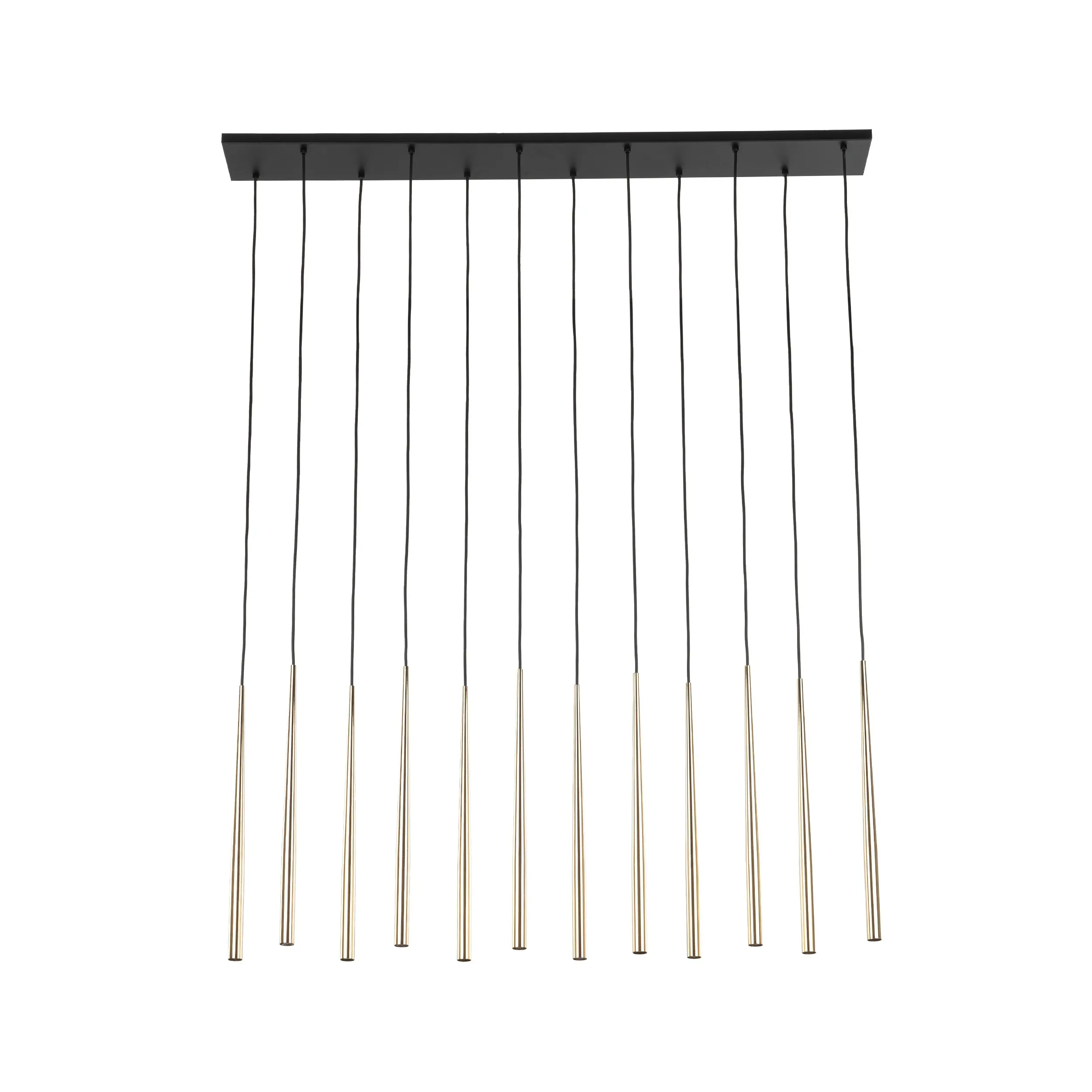 Lampa wisząca PIANO czarna złota na metalowej listwie 140x120x12cm - TK_10119