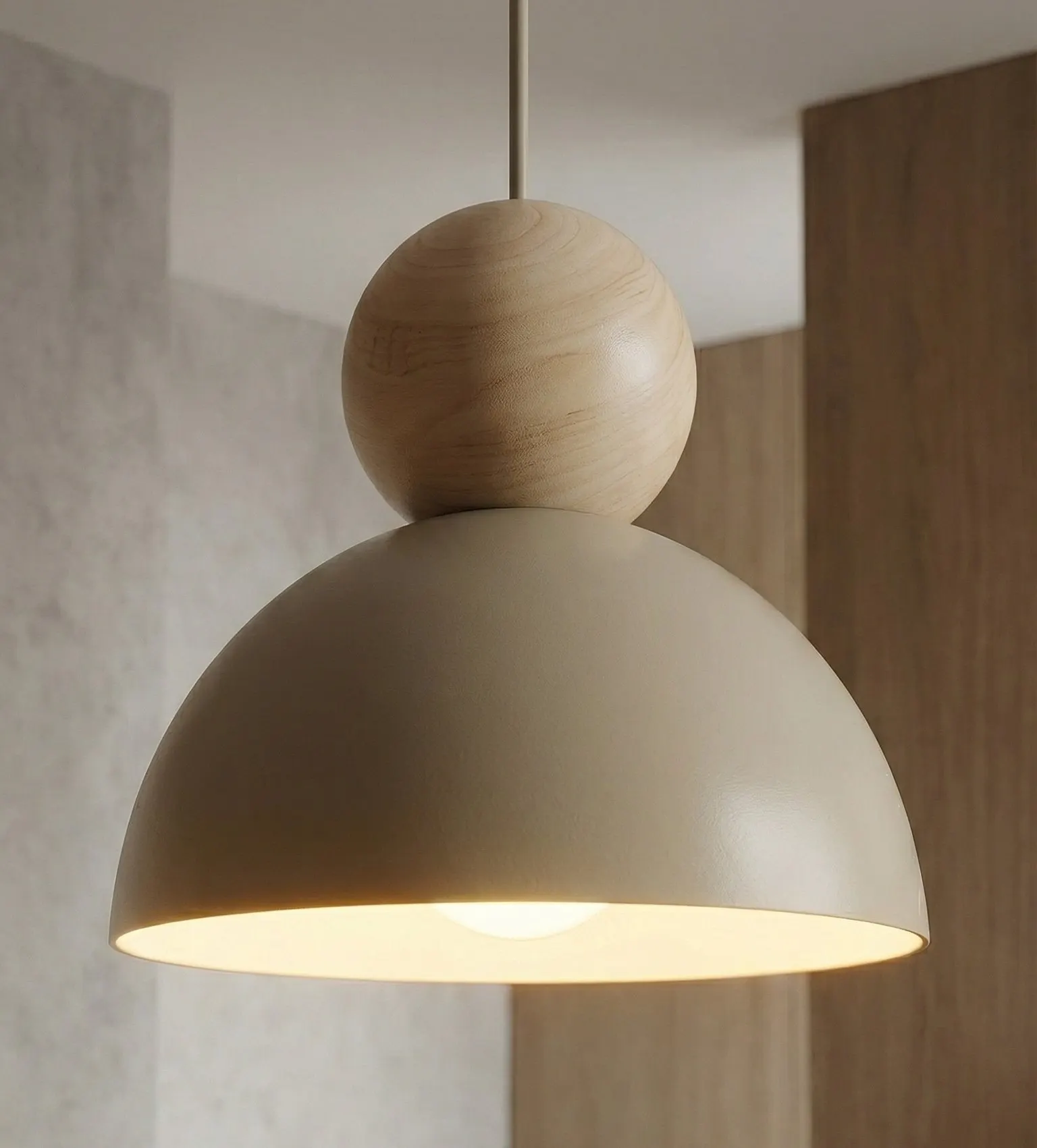 Lampa wisząca prosta KAKI 3 beżowy naturalny - 1678/3