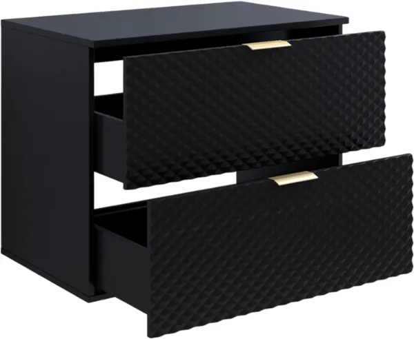 Szafka pod umywalkę LAURA wisząca z 2 szufladami 80 cm - czarna - 30W3NM48