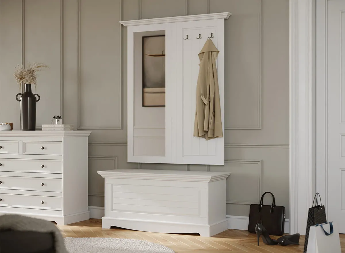 Skrzynia sosnowa BELLUNO ELEGANTE biała - PL038B