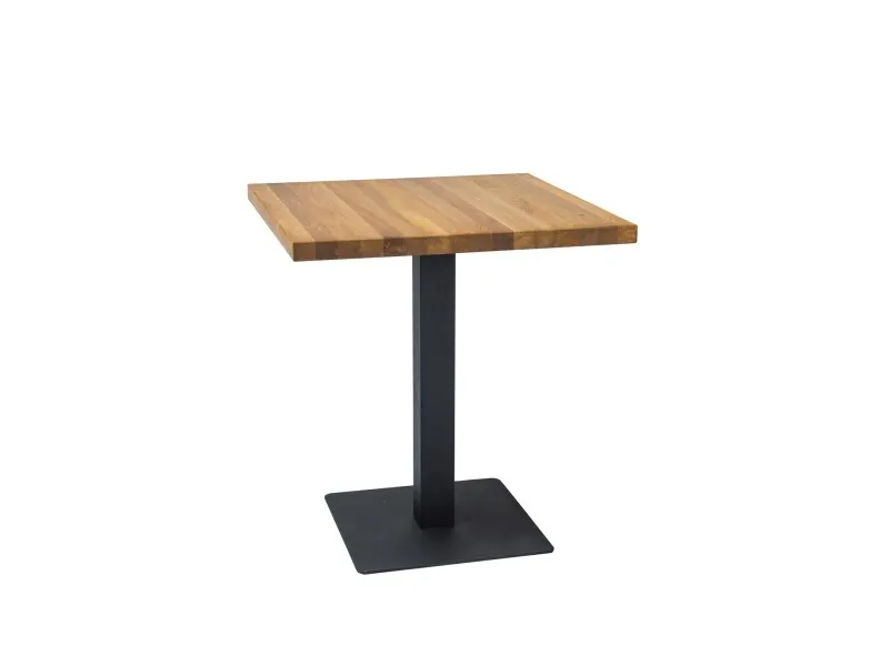 Stół PURO laminat 80x80 dąb czarna metalowa podstawa