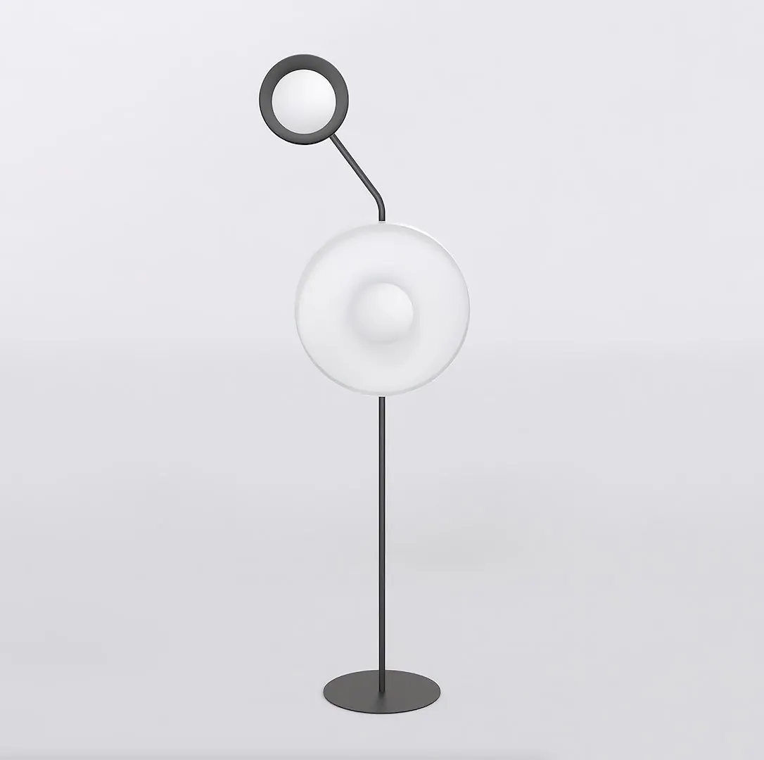 lampa, lampa stojąca, metalowa, białe elementy, minimalizm