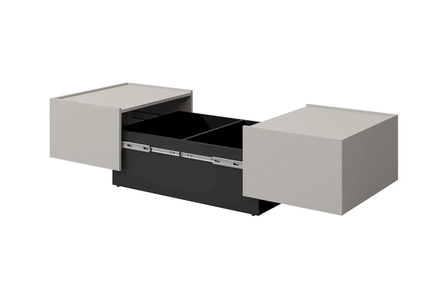 Stolik kawowy rozsuwany EKO 96 ze schowkiem kaszmir czarny - 24KWMJ96