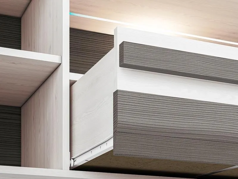 Szafka RTV 2-drzwiowa ze szklaną półką i szufladą Blanco 09 sosna śnieżna 165 cm - 1BLAN0901-001