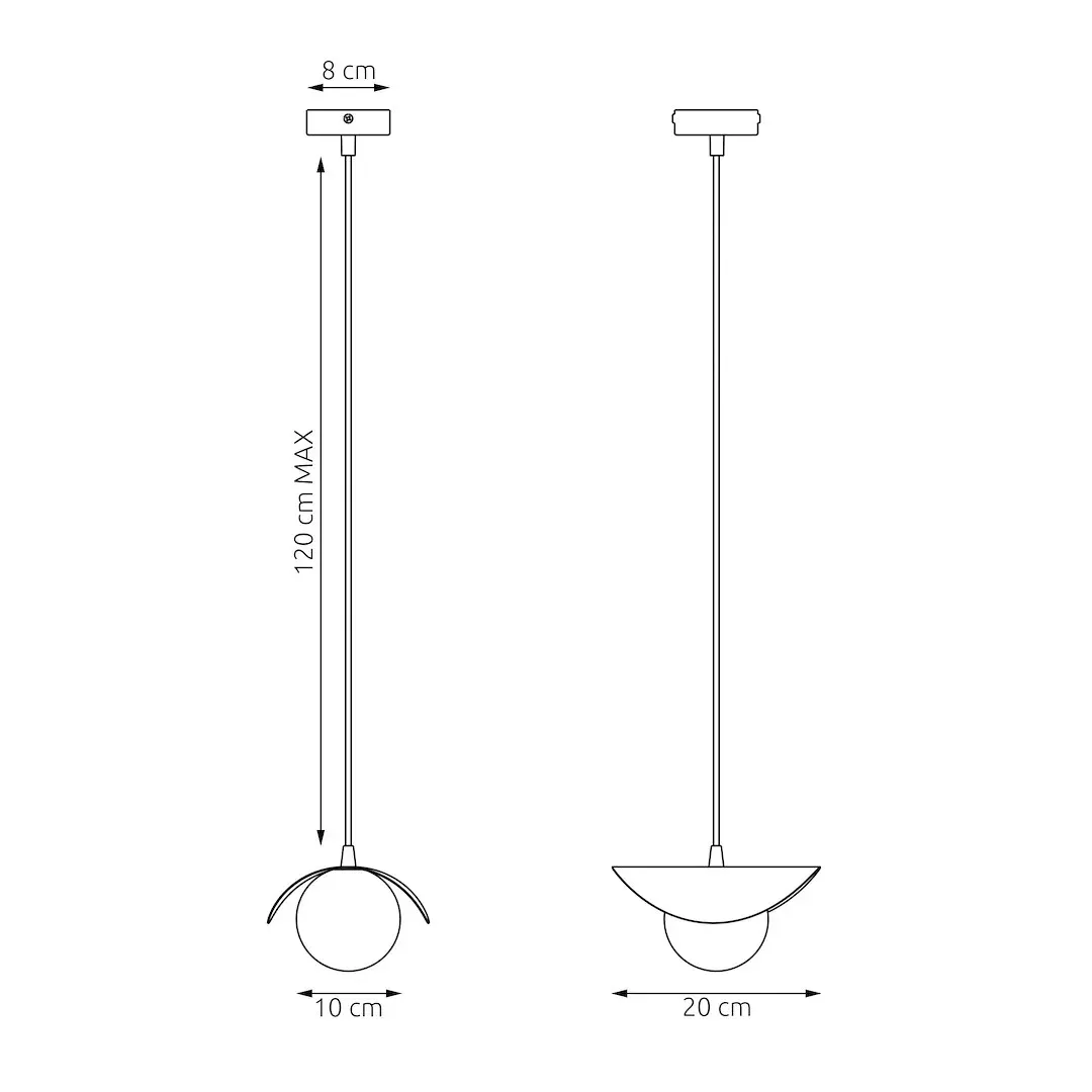 Lampa wisząca metalowa RITUAL 1 biała - 1584/1