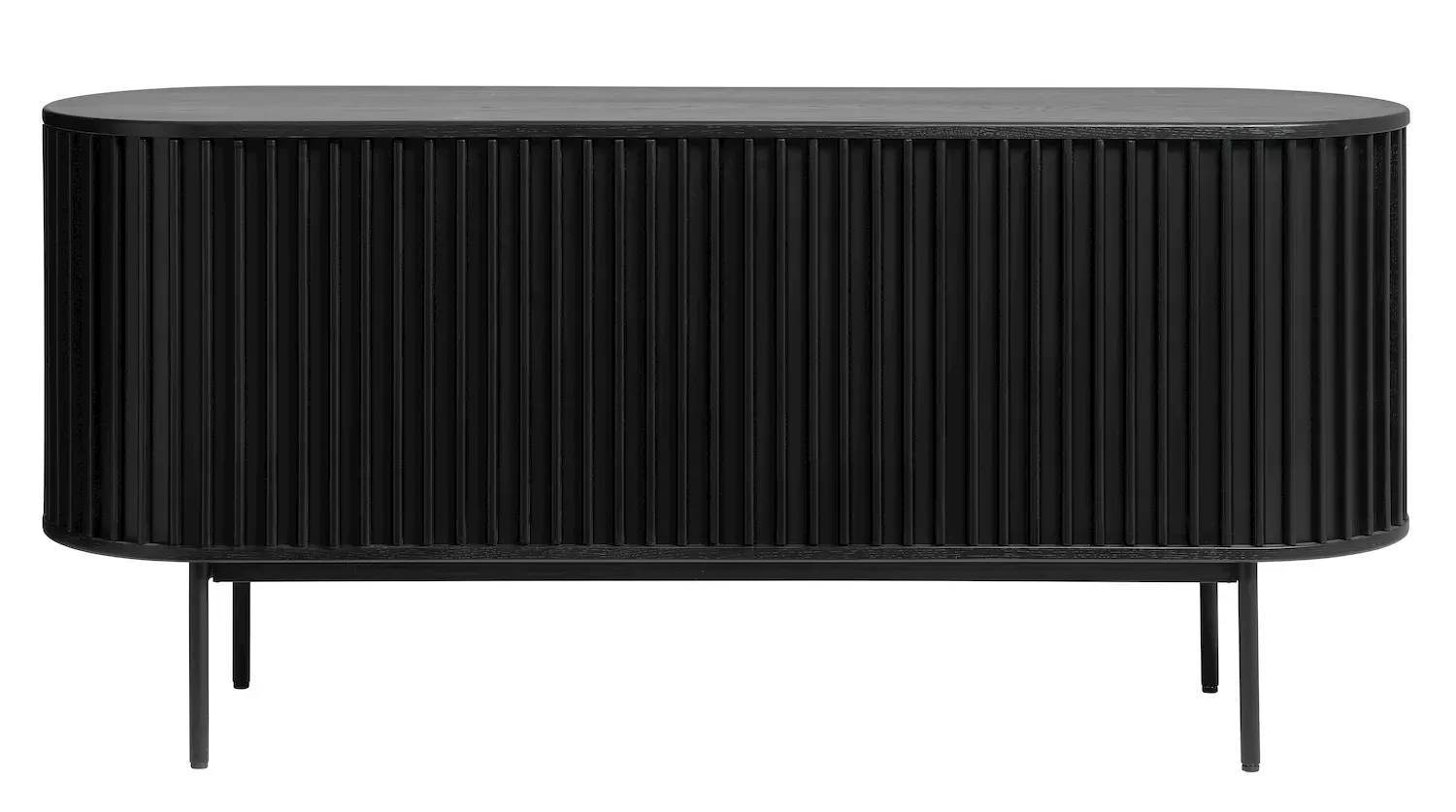 Komoda 2-drzwiowa SIENA z szufladą ryflowana czarna - UN_46084640