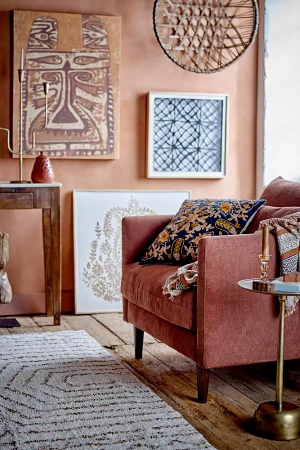 sofa, fotel, poduszka, dekoracja, salon