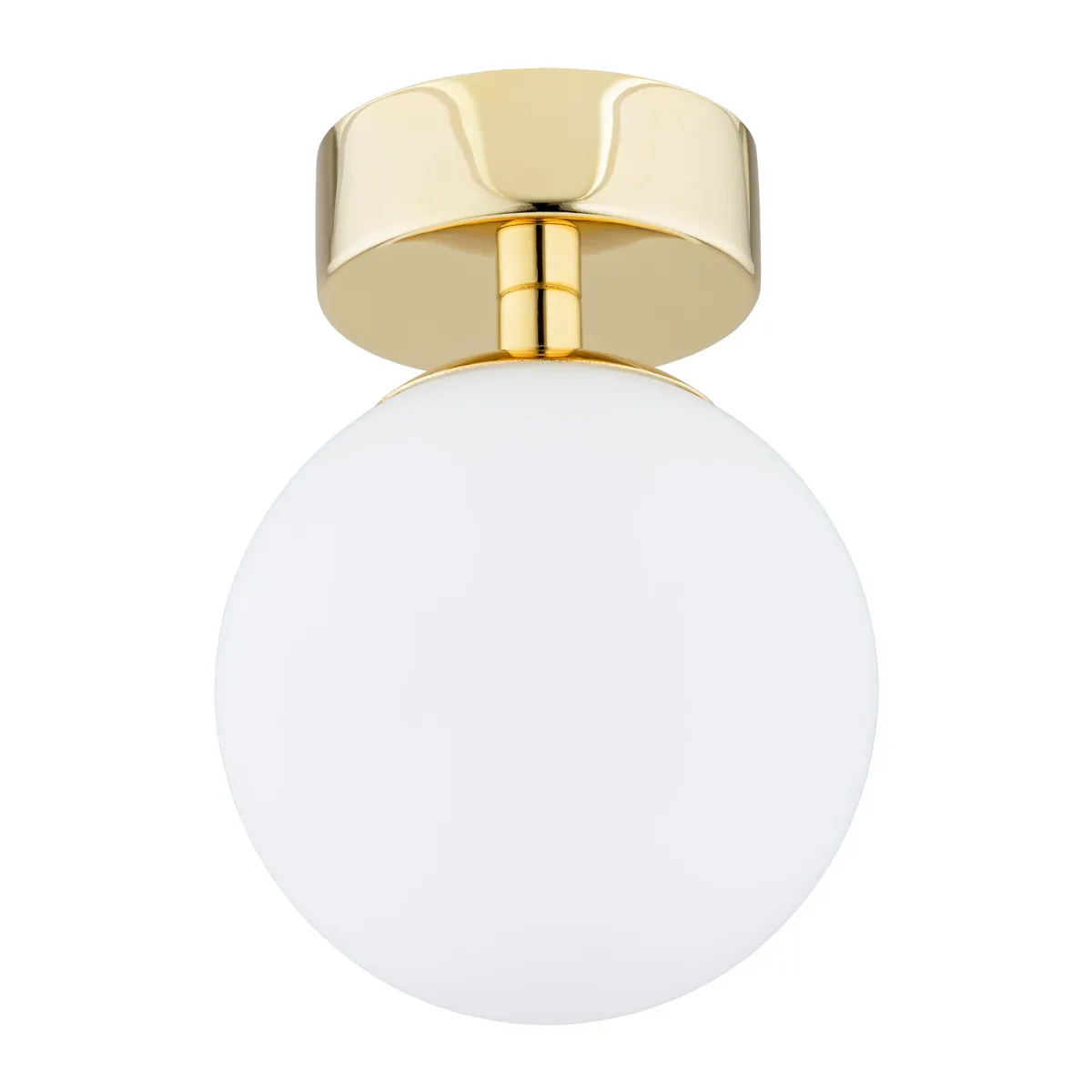 Lampa sufitowa plafon FLAVIO mosiądz, klosz opal mat
