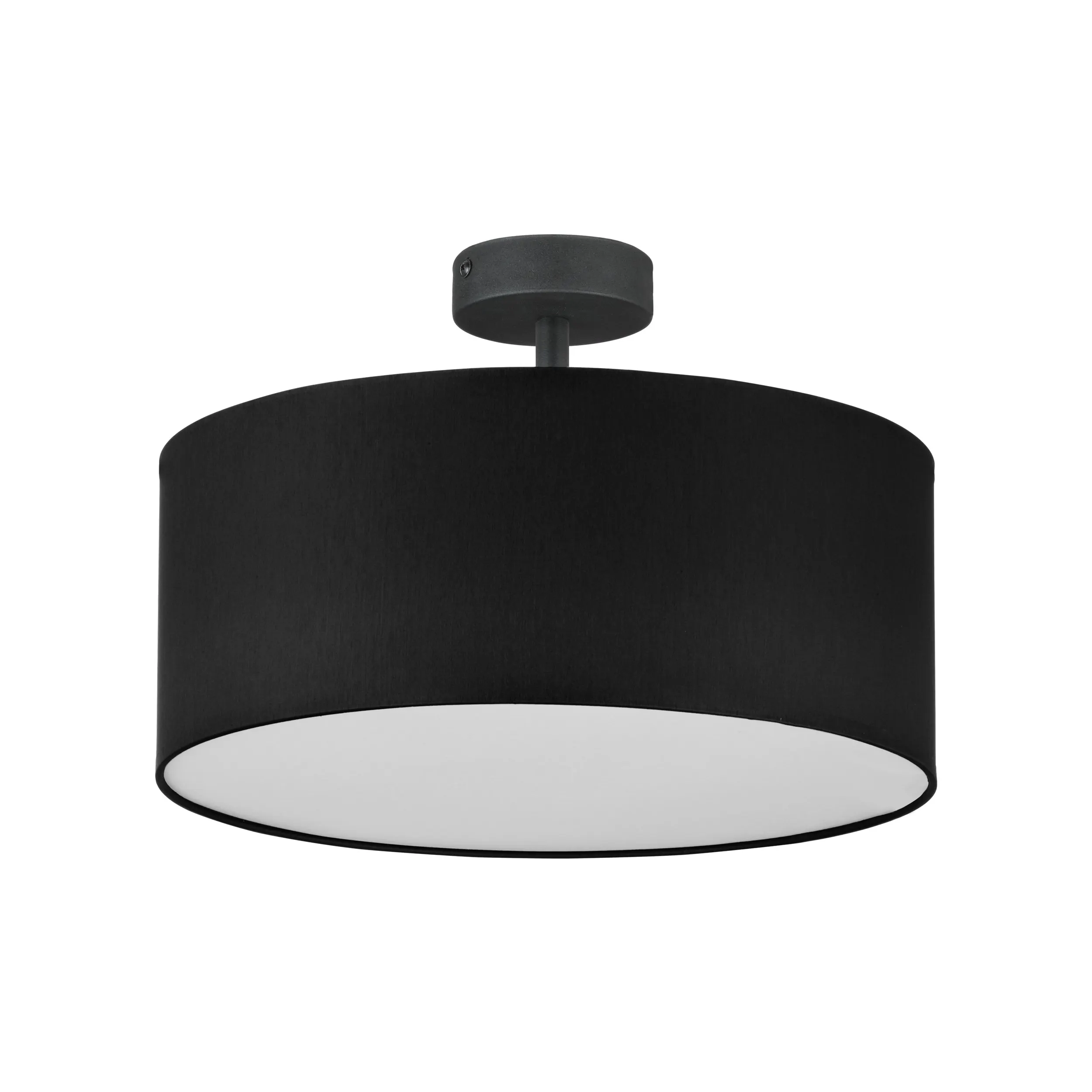 Lampa sufitowa RONDO czarna z białym kloszem okrągła 40x35cm