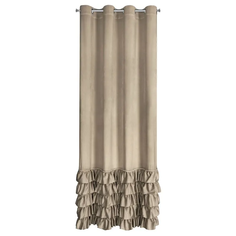 ZASŁONA GOTOWA CARLI 140 X 250 CM CIEMNOBEŻOWY - EU_454019