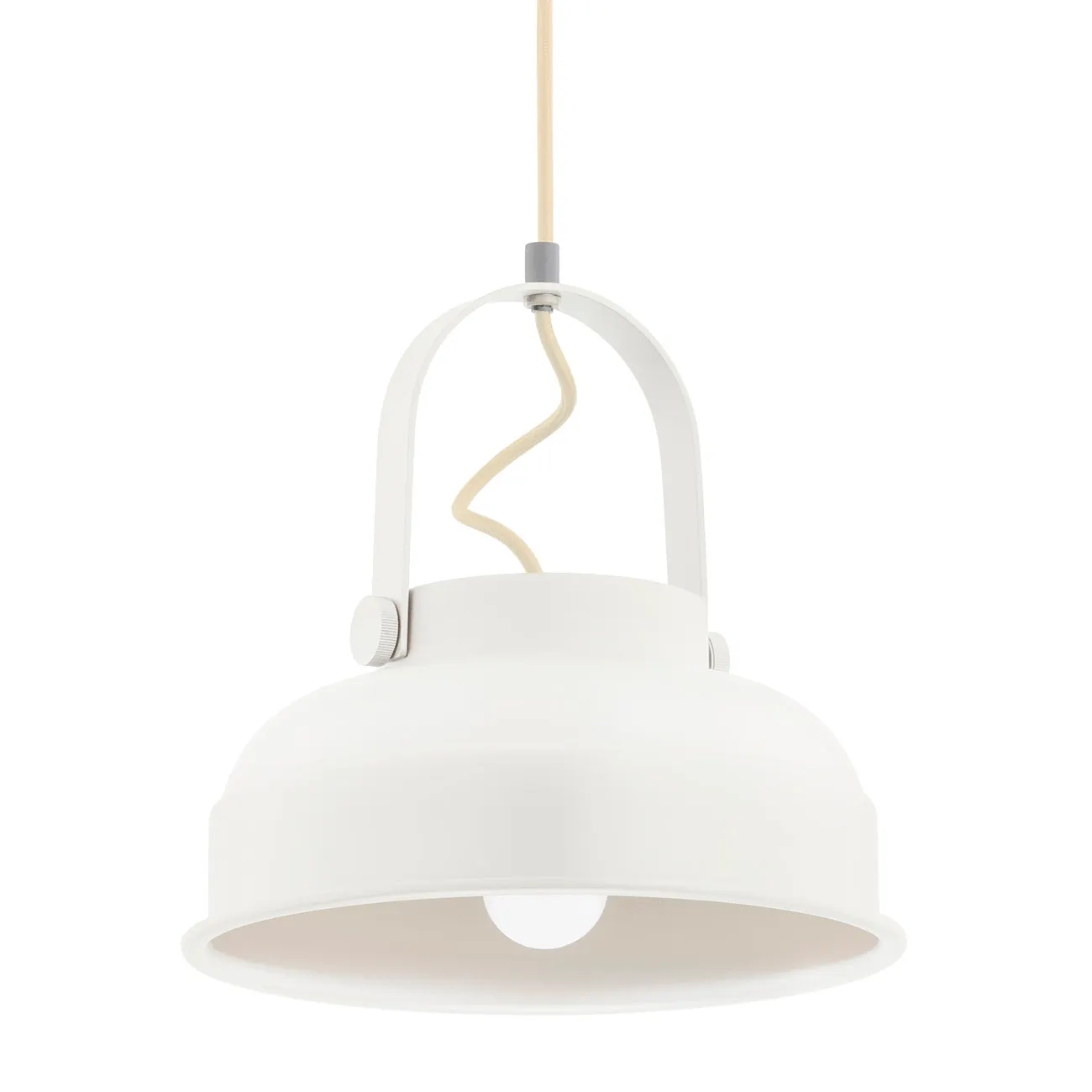 Lampa wisząca DAKOTA metalowa biała kremowy przewód 109x26cm - 8284