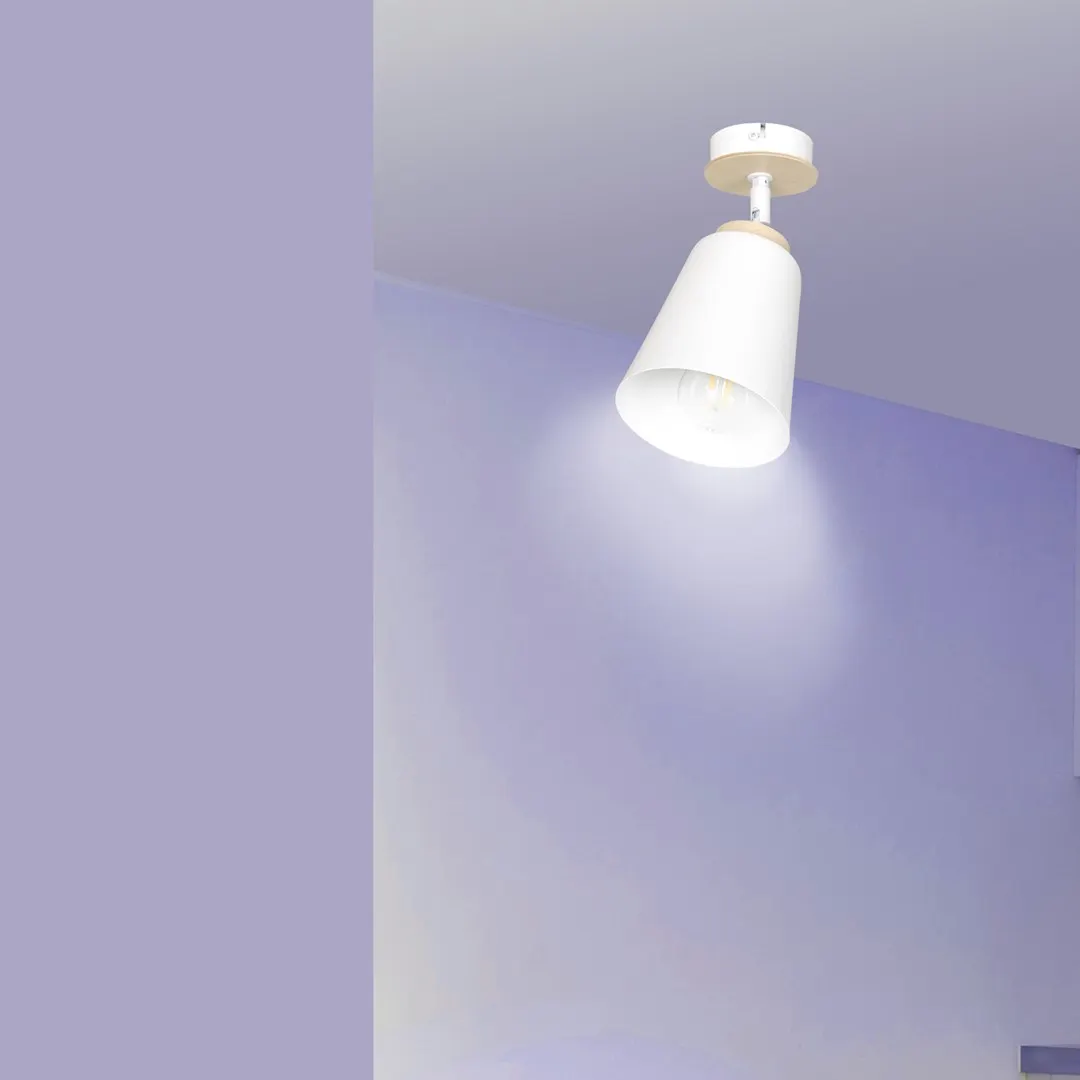 image lampa wisząca, kinkiet sufitowy, oświetlenie, lampa biała, fioletowa ściana