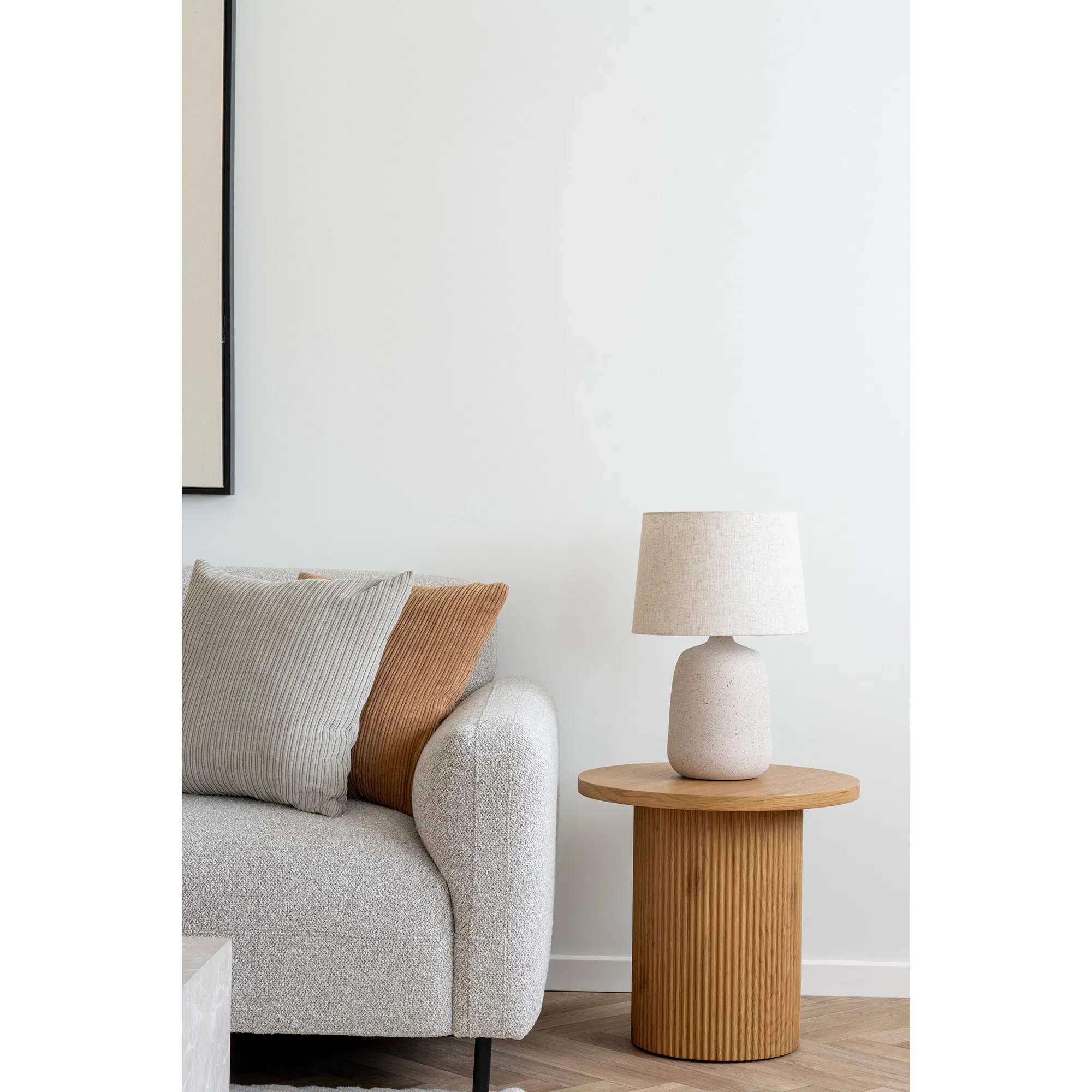 Narożnik wypoczynkowy SALVADOR lewostronny - boucle jasnoszary - 1301366