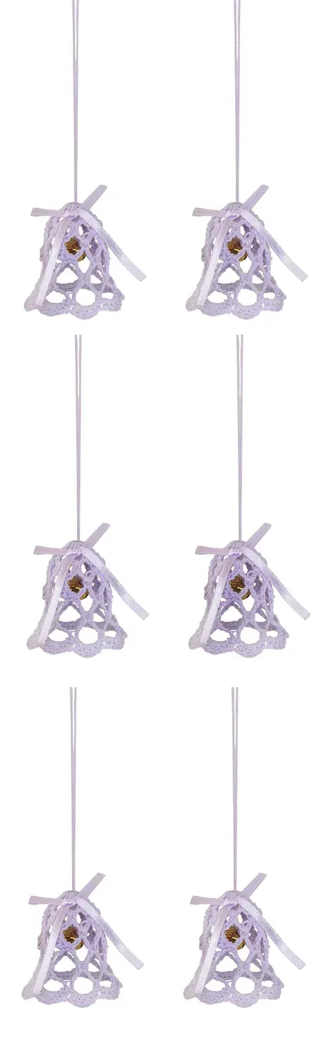 Dekoracja świąteczna DZWONKI szydełkowe kpl. 6 sztuki fioletowe Dekoracja świąteczna DZWONKI szydełkowe kpl. 6 sztuki fioletowe