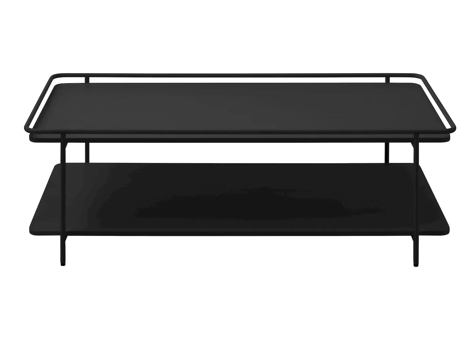 Stolik kawowy metalowy YUBA z półką 55x110 cm - czarny - UN_54870003