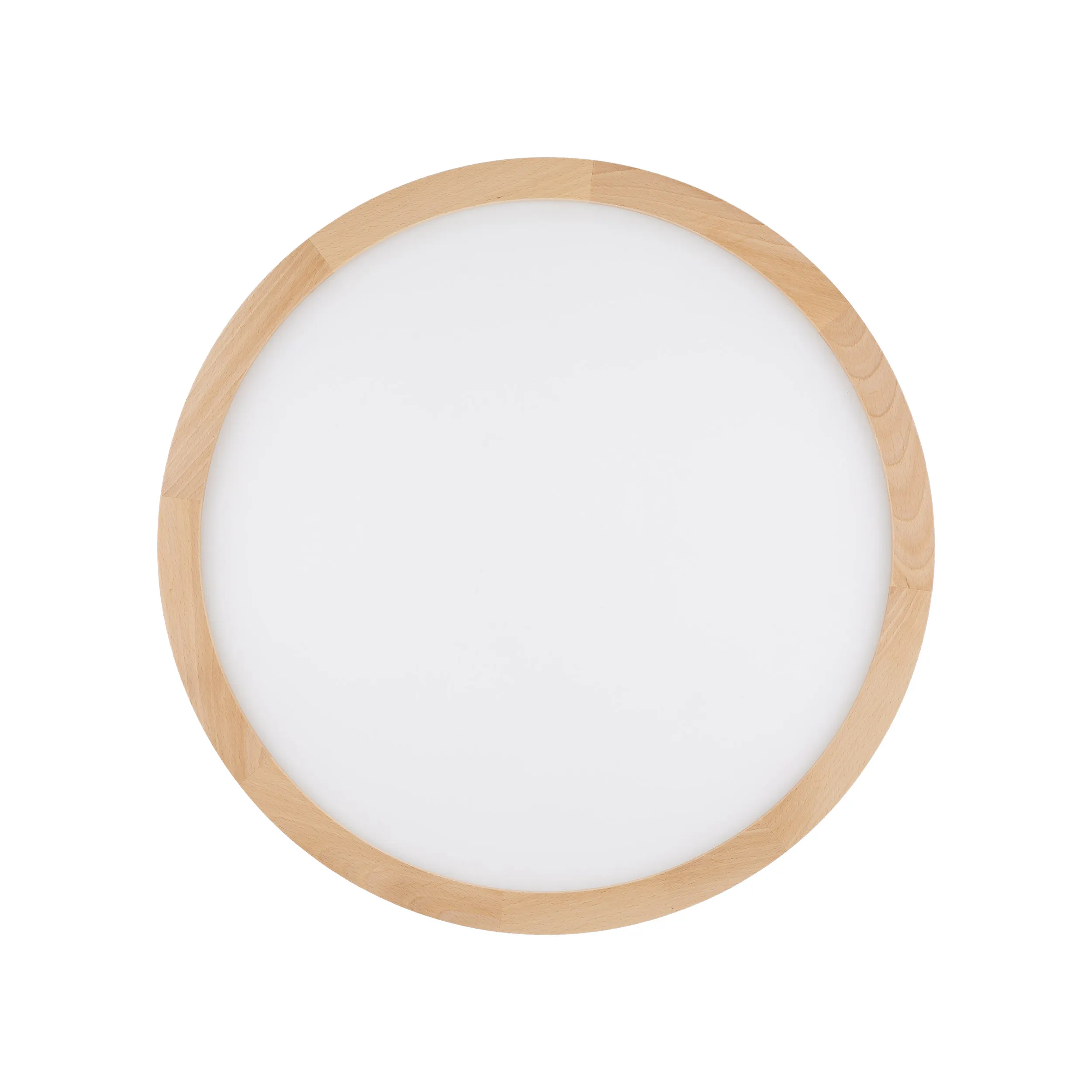 Plafon AQUA LED 45W z drewna bukowego z białym kloszem okrągły 52x3cm