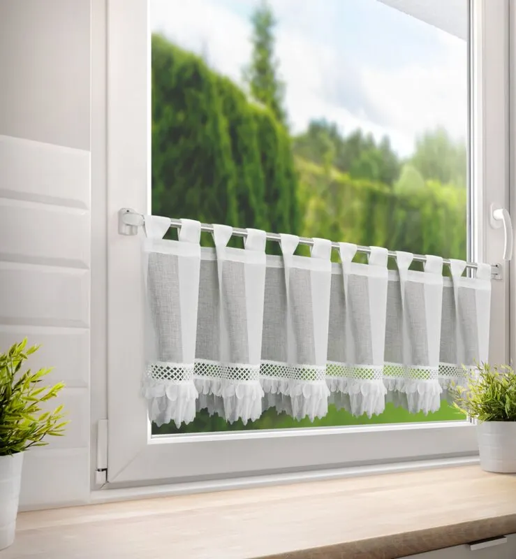 FIRANA GOTOWA KATRIN NA SZELKACH 150 X 40 CM BIAŁY — zdjęcie 8