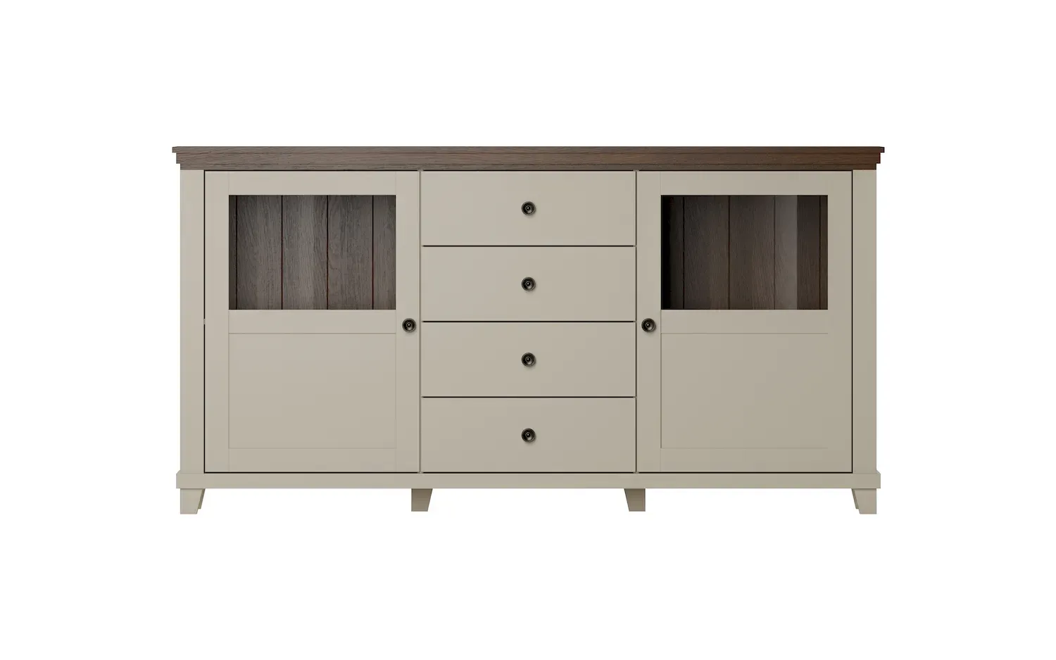 Komoda 2-drzwiowa z 4 szufladami EVORA WM beż jasny dąb dunin - 24D1JU25