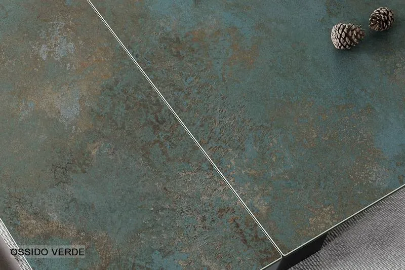 Stół rozkładany SALVADORE CERAMIC 90x160(240) cm ceramika Ossido Verde turkus - SALVADORETUC160