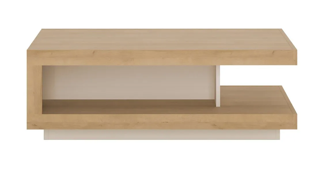 STOLIK LYON LYOT01 z półką DĄB RIVIERA JASNA/BIAŁY - 6001114000008