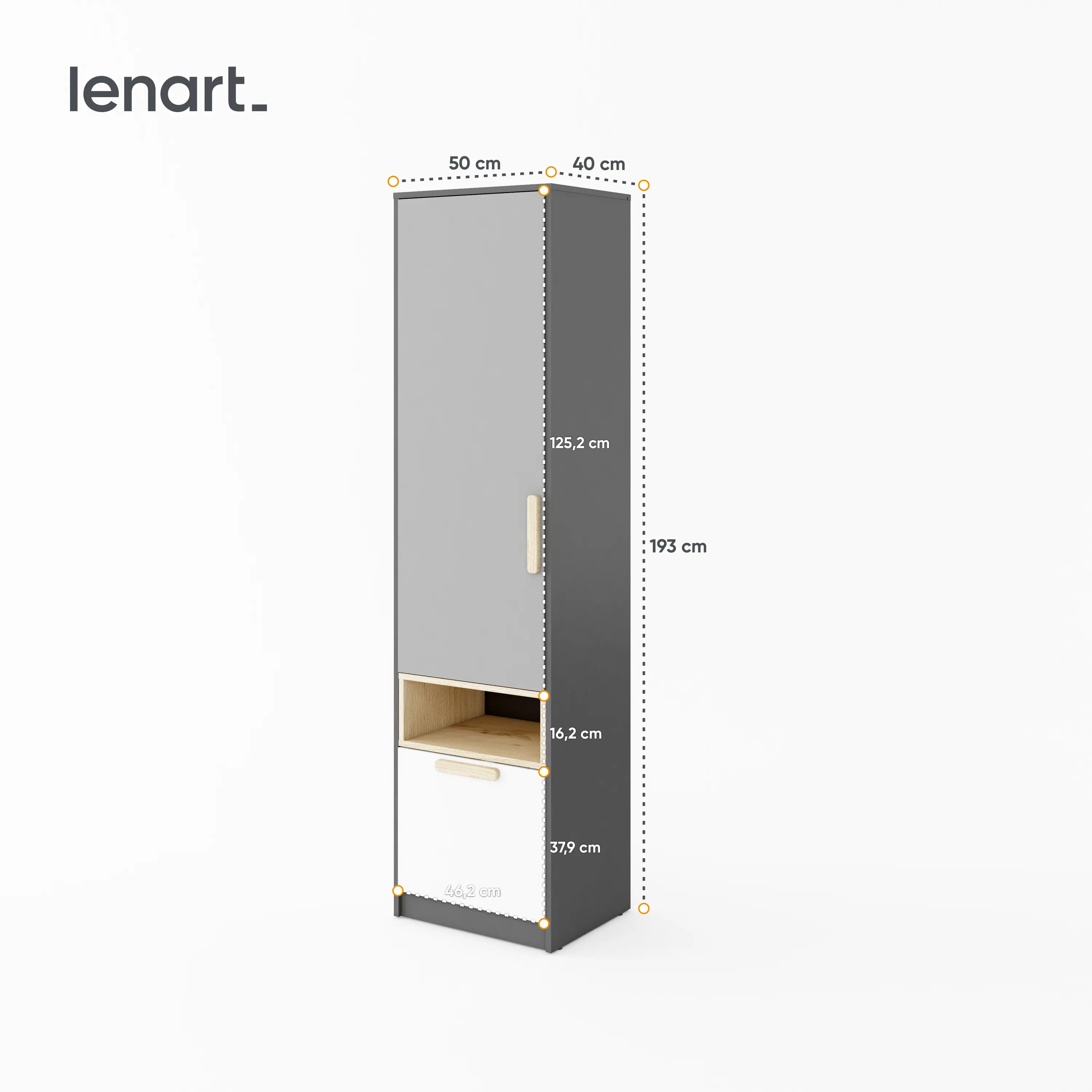 Szafka Pok PO-03 grafit/buk ibsen/szary jasny - PO3GBS