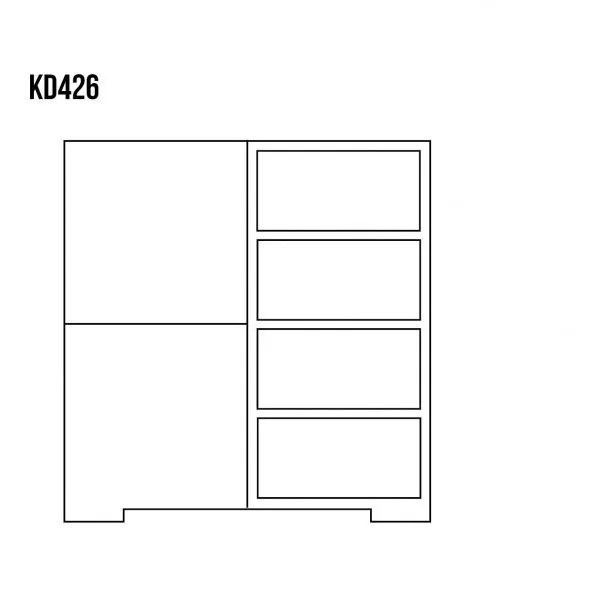 Komoda bukowa KD426 Szary DREWMAX - 33775