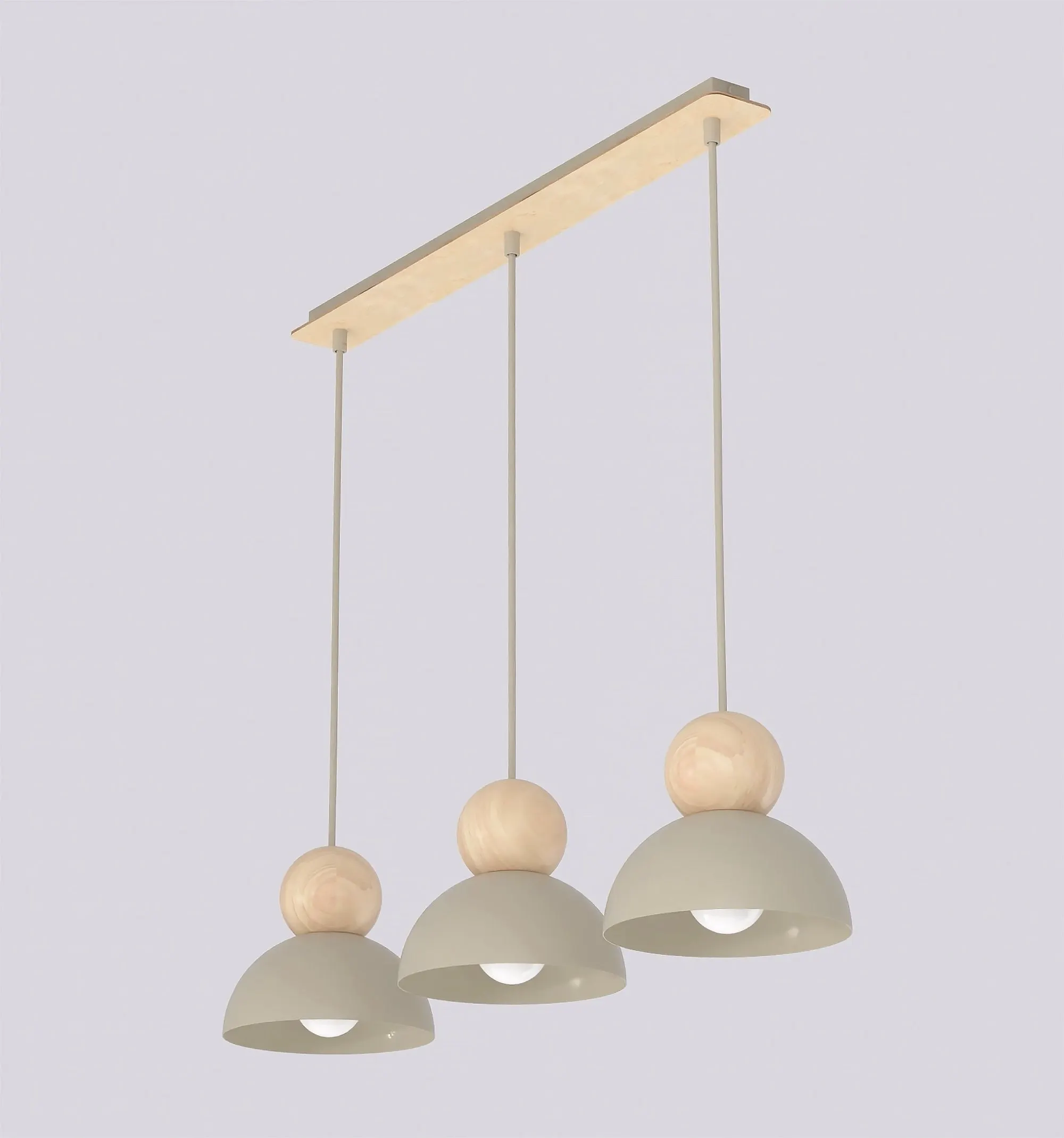 Lampa wisząca prosta KAKI 3 beżowy naturalny - 1678/3