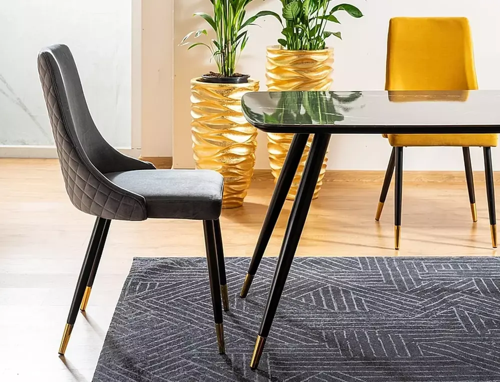 Stół CYRYL I 80x140 nowoczesny glamour, efekt kamienia Signal - CYRYLCC140