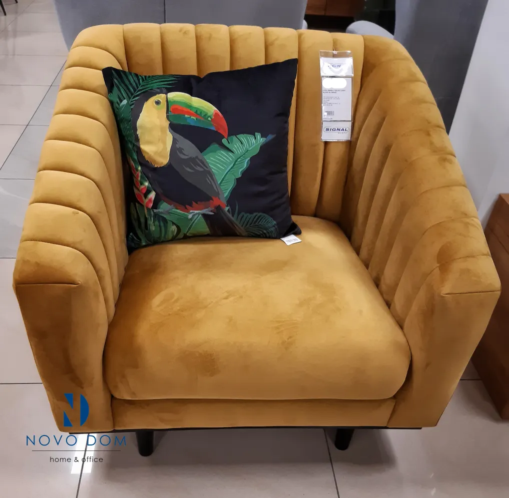 Fotel ASPREY 1 Velvet aksamitny Bluvel 68 curry wenge - ASPREY1VCU68