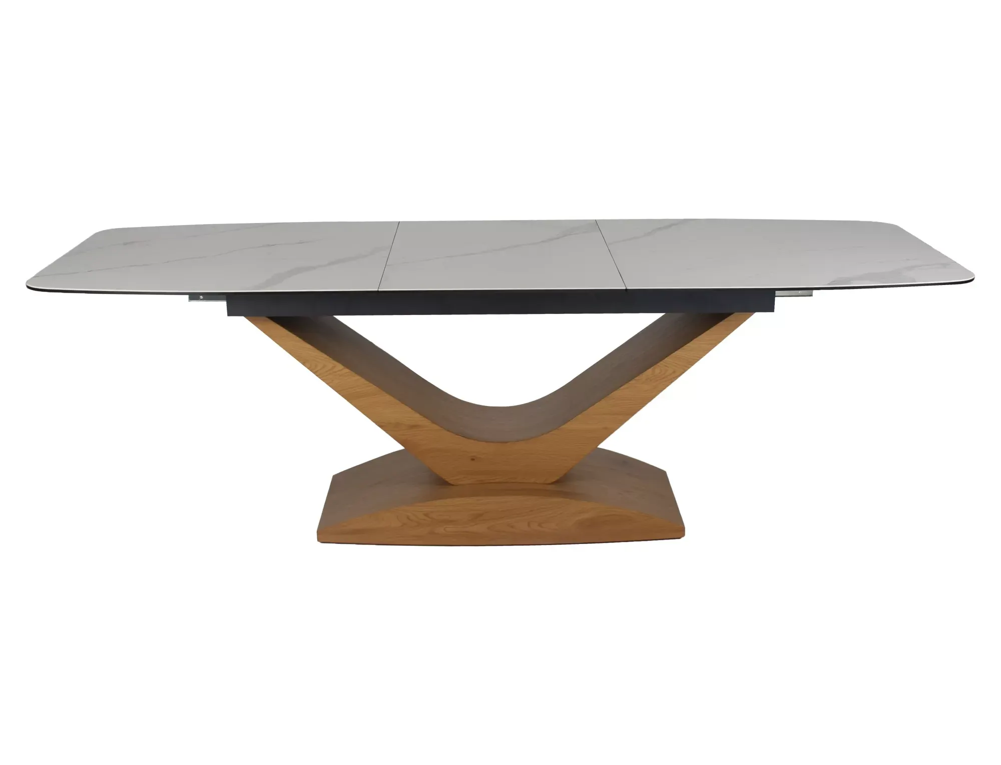 Stół rozkładany DOLCE CERAMIC 95x180(240) biały efekt marmuru stelaż kolor dąb - DOLCEBD180