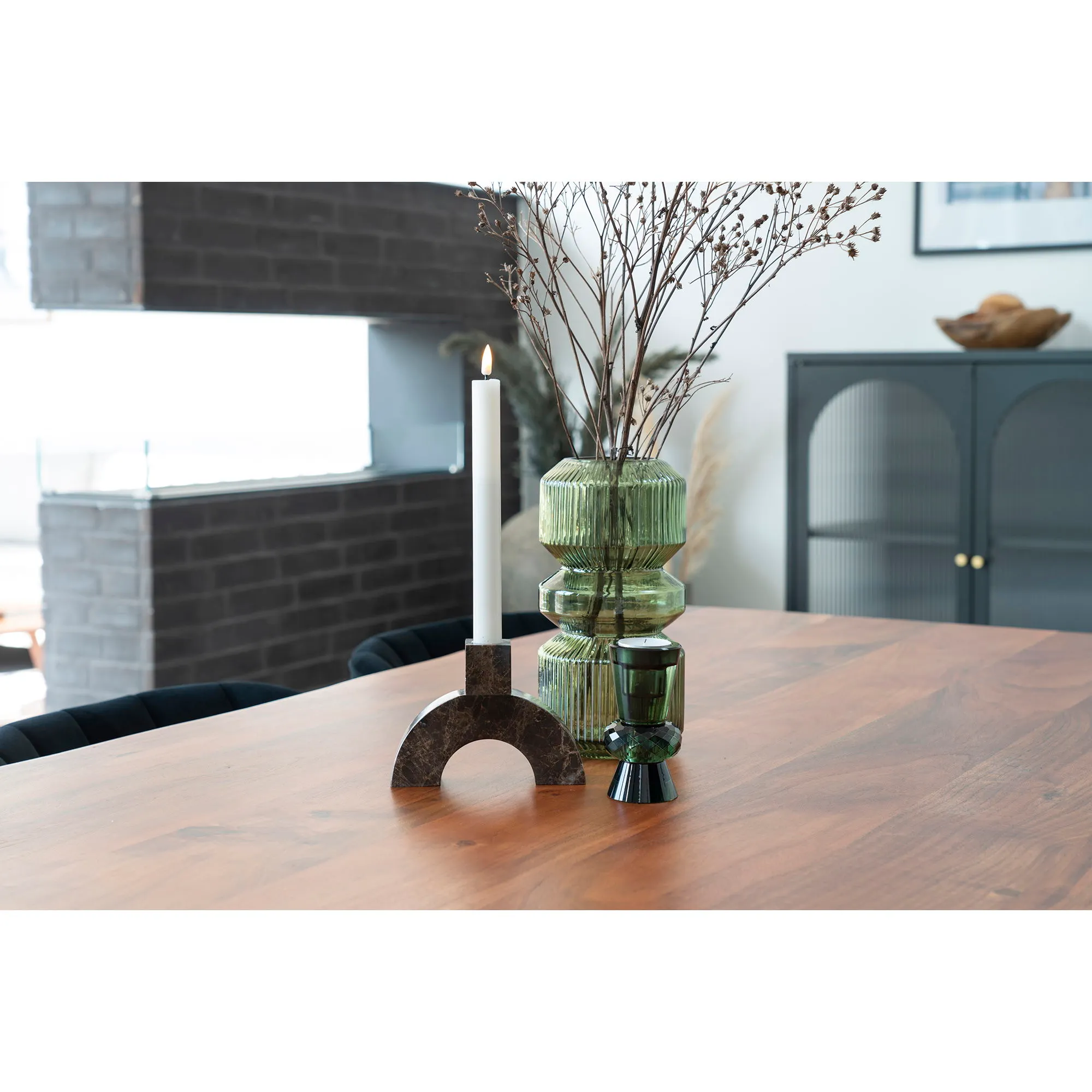 Wazon ze szkła VASE fi12x25 cm zielony transparentny - 4441070