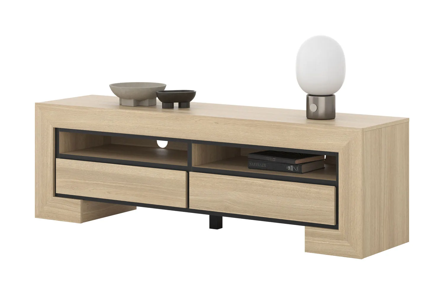 Komoda RTV z szufladami CUBA II 160 cm dąb samdal - 24DEOC40