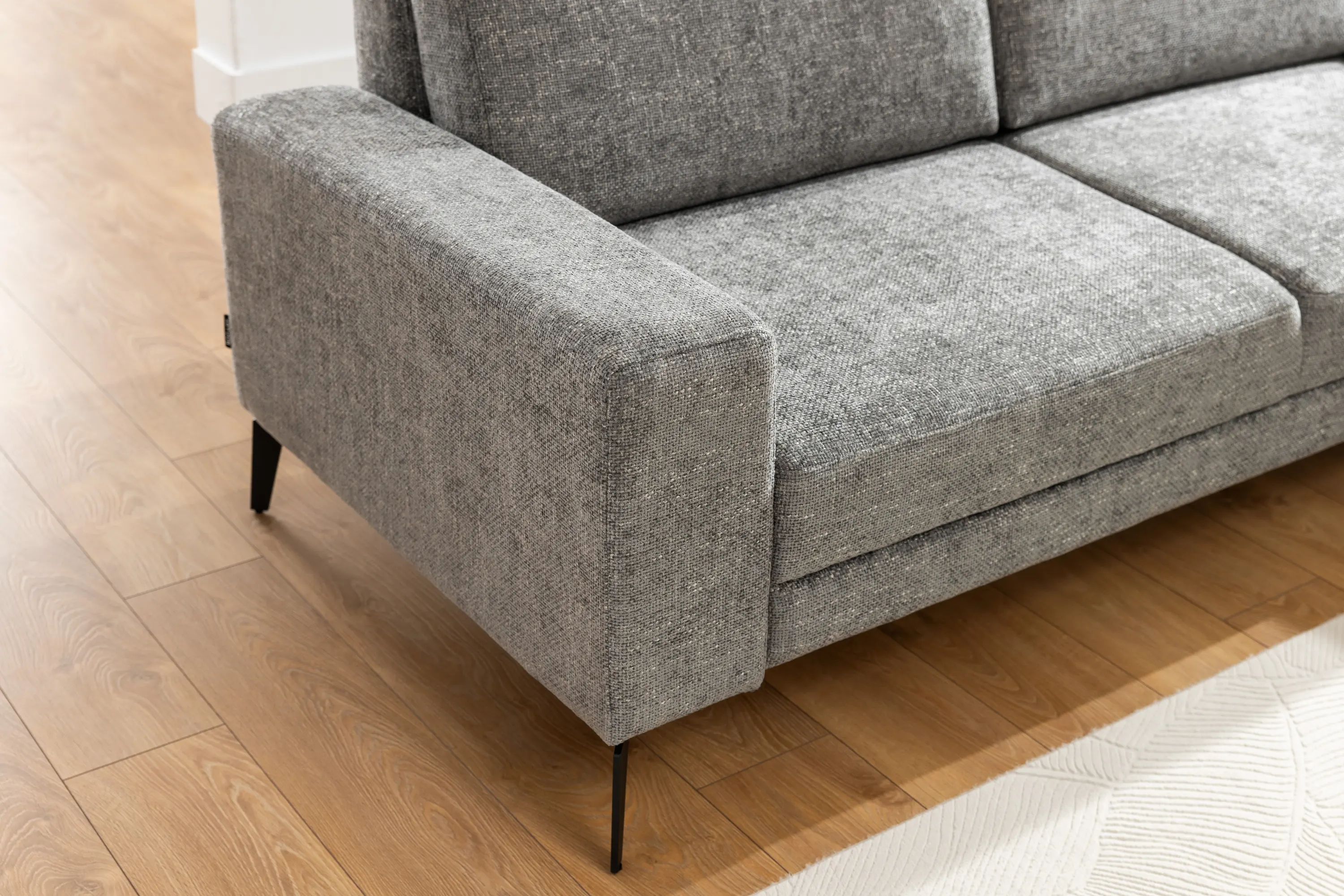 Narożnik rozkładany prawostronny ELENTIO (Magni 206.13) 280x220 cm z dwoma pojemnikami szary - B_162380