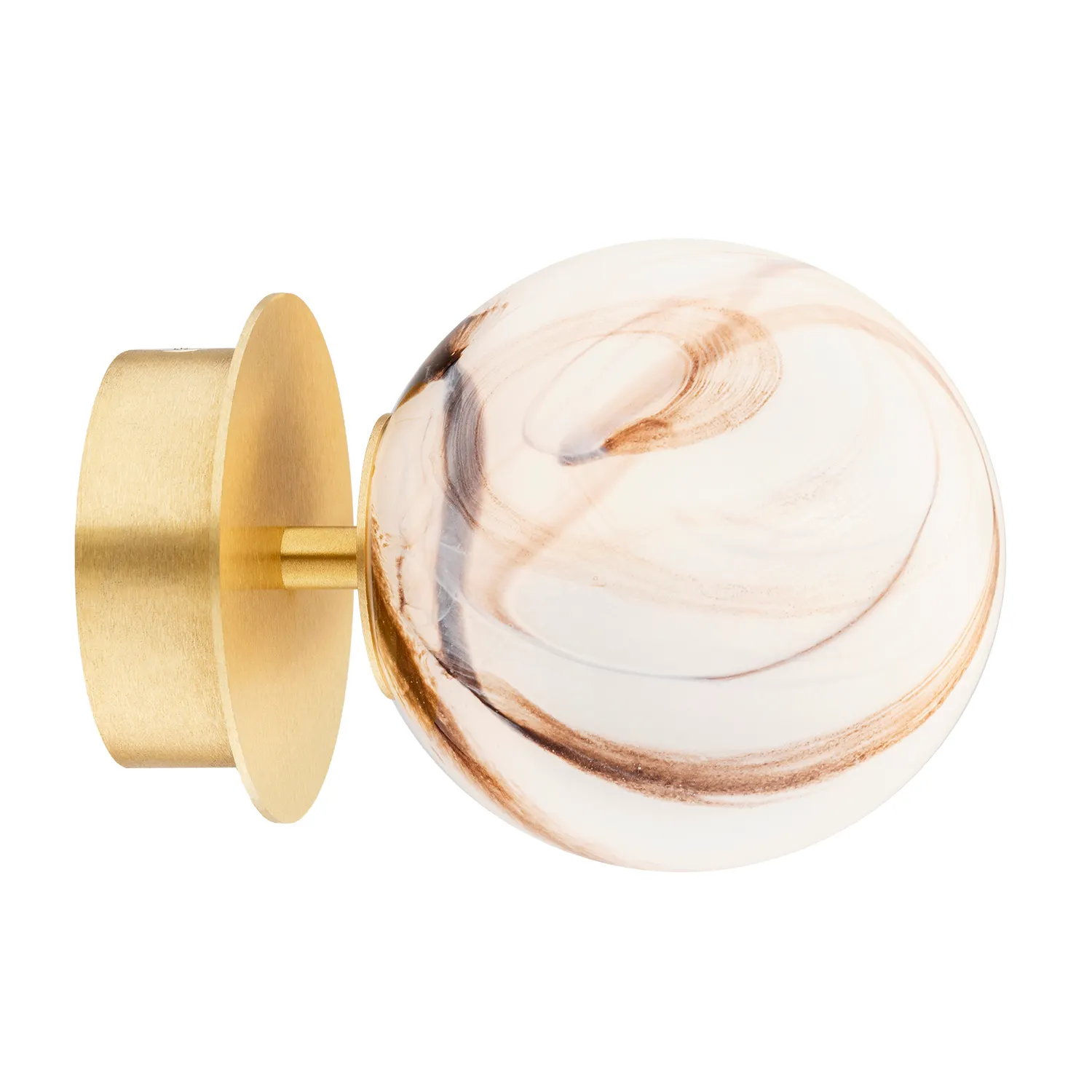 Kinkiet / Plafon FABIO mosiądz szczotkowany biało-brązowy marmur 16x12cm Kinkiet / Plafon FABIO mosiądz szczotkowany biało-brązowy marmur 16x12cm