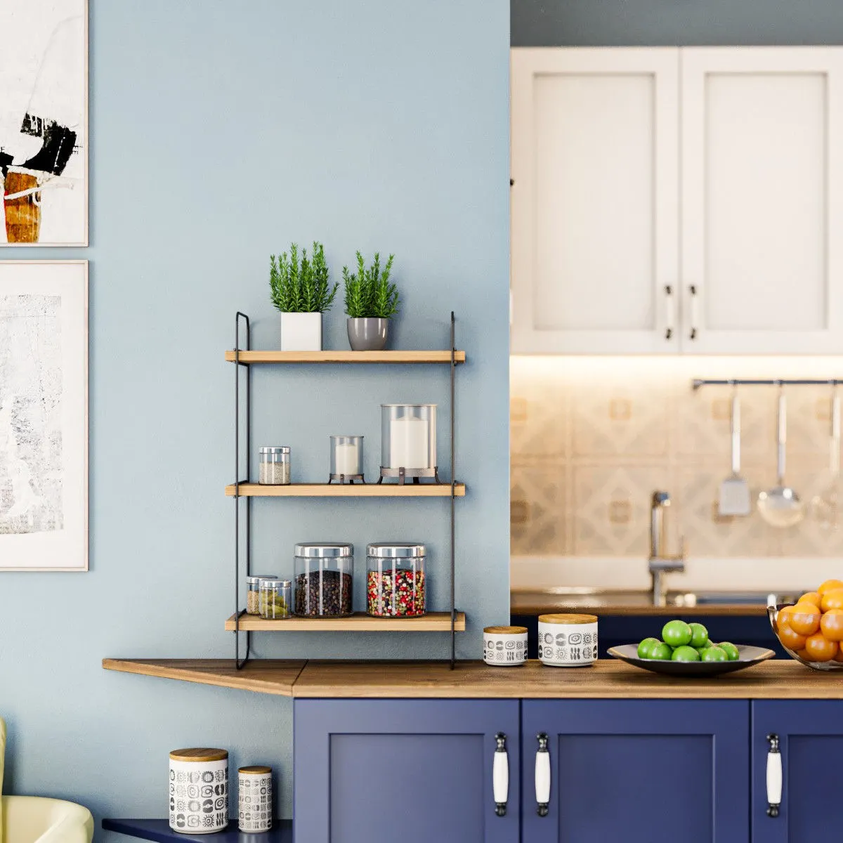 Półka regał wiszący PULALIS sosna atlantycka - ASI_854KLN1711