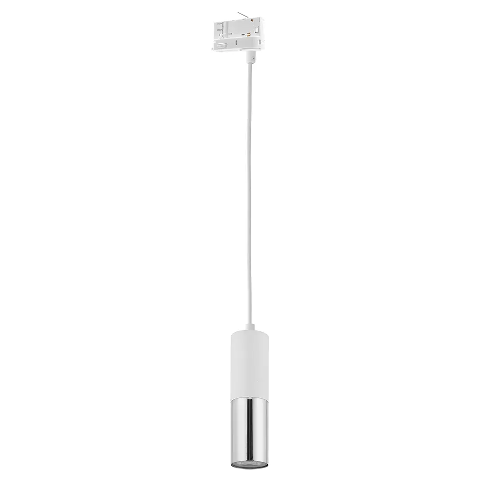 Lampa listwowa wisząca TRACER biała z elementem chromowanym montowana do szyny trójobwodowej 120x5cm