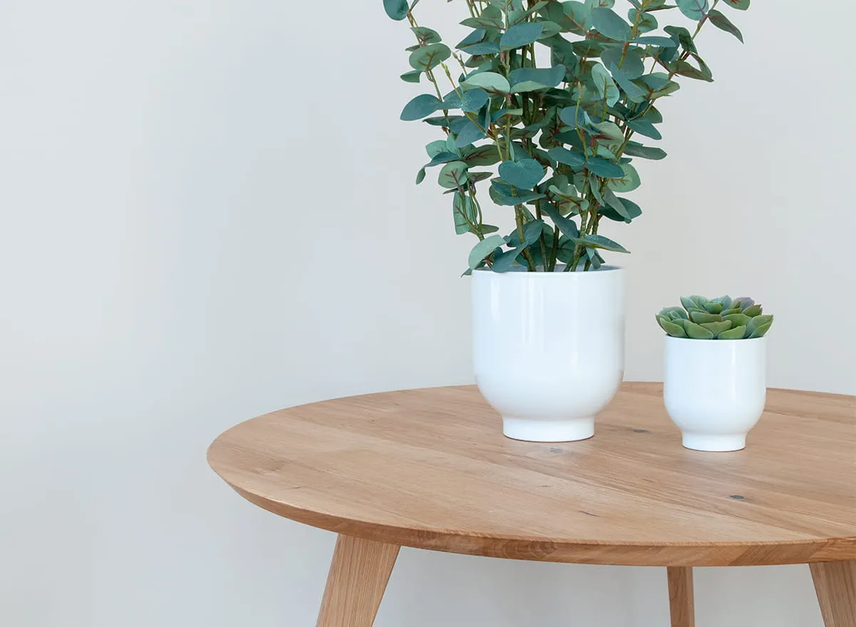 Stolik kawowy dębowy ORBETELLO okragły 70 cm - dąb olejowany - 3SORB58