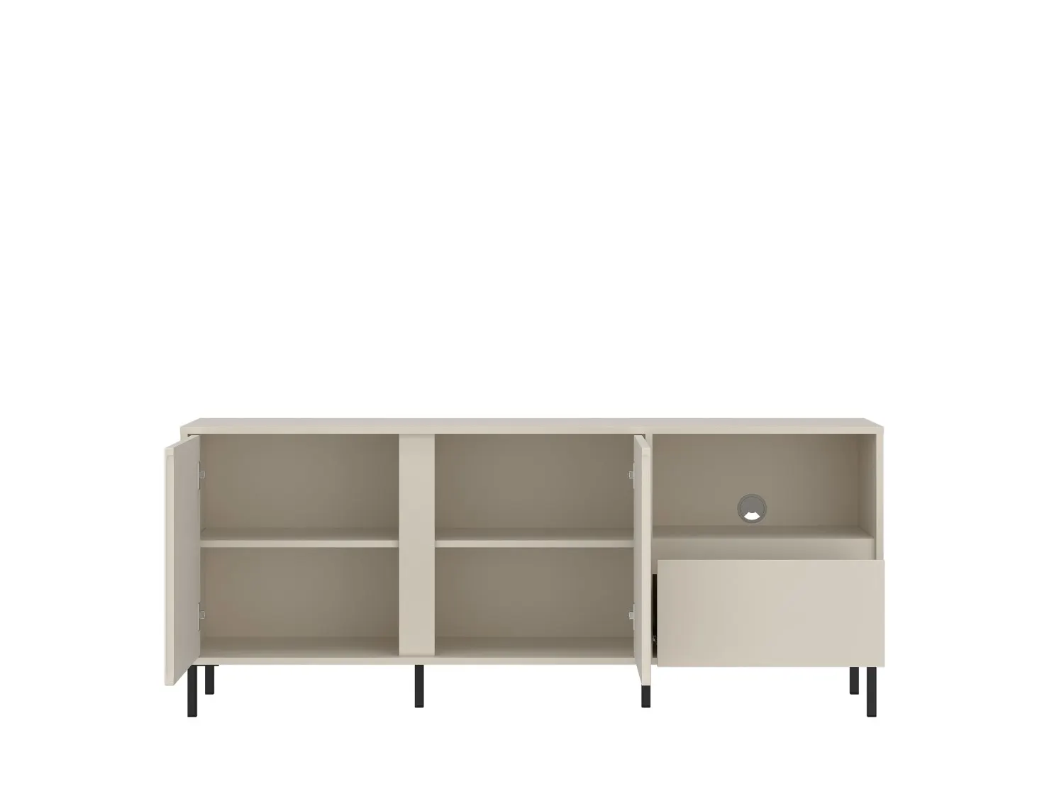 Szafka RTV 2-drzwiowa z szufladą AVENALE 157 cm kaszmirowa - 6000000021301