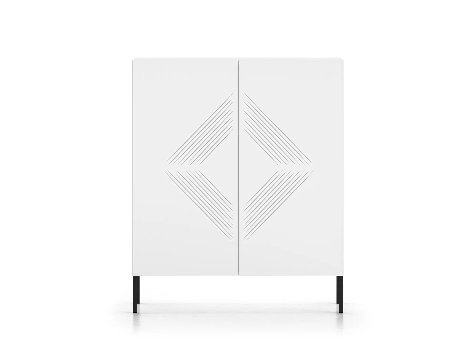 Komoda wysoka 2-drzwiowa CLEARING 01 biały alpejski, noga-czarny - 1CLEA01-001-02