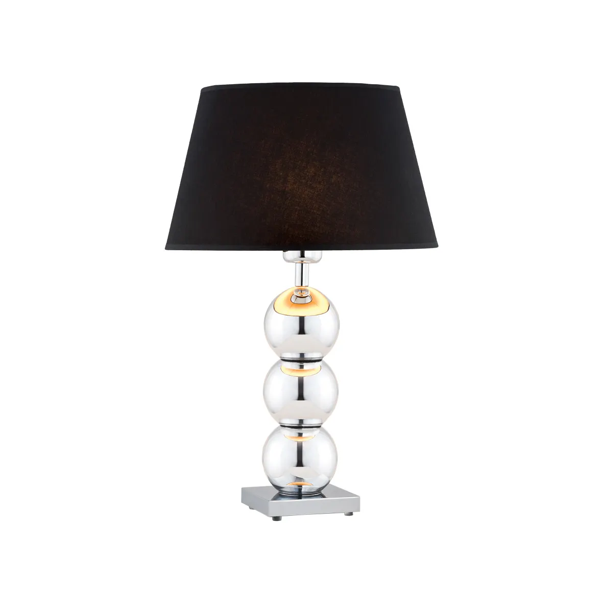 Lampa stołowa FUDŻI z czarnym abażurem na transparentnej podstawie 55cm