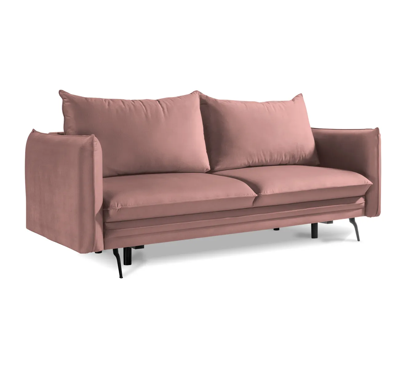 Sofa rozkładana AKITA różowa welurowa Monolith 63 Kanapa, Meble, Poduszka, Wystrój domu