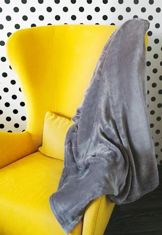 Koc pluszowy SIGLO 220X200 mikrofibra 240g/m2 popielaty - FARO_22601