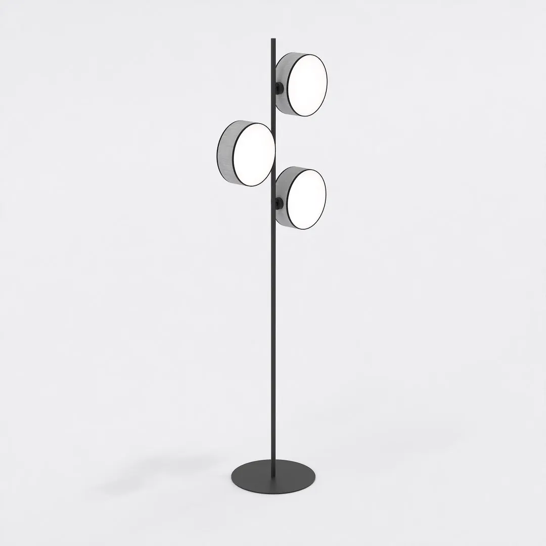 image lampa stojąca, lampy stojące, metalowy stojak, kuleczki światła, minimalizm