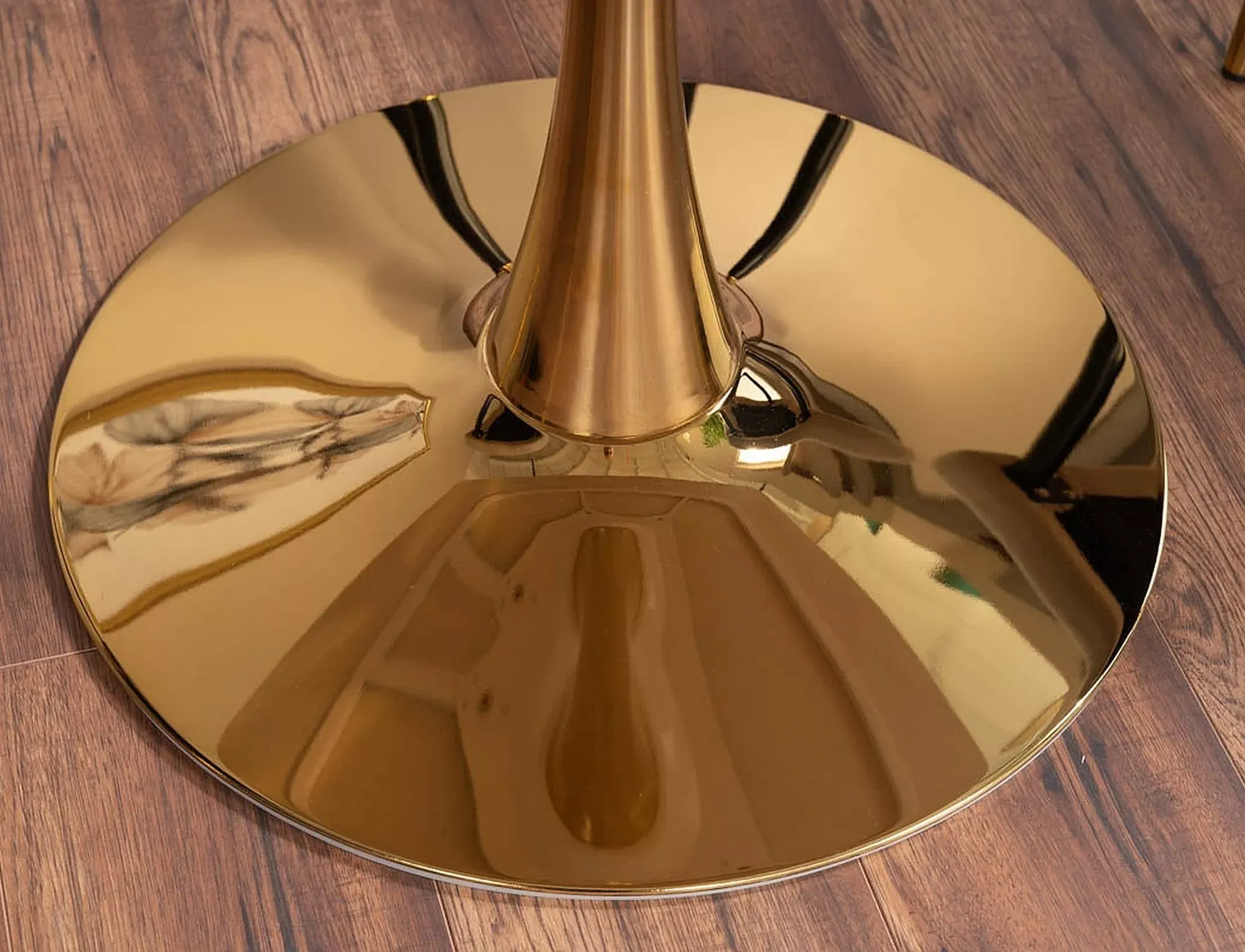 Stół okrągły ESPERO 90 cm biały efekt marmuru/złota podstawa - ESPEROCZL90