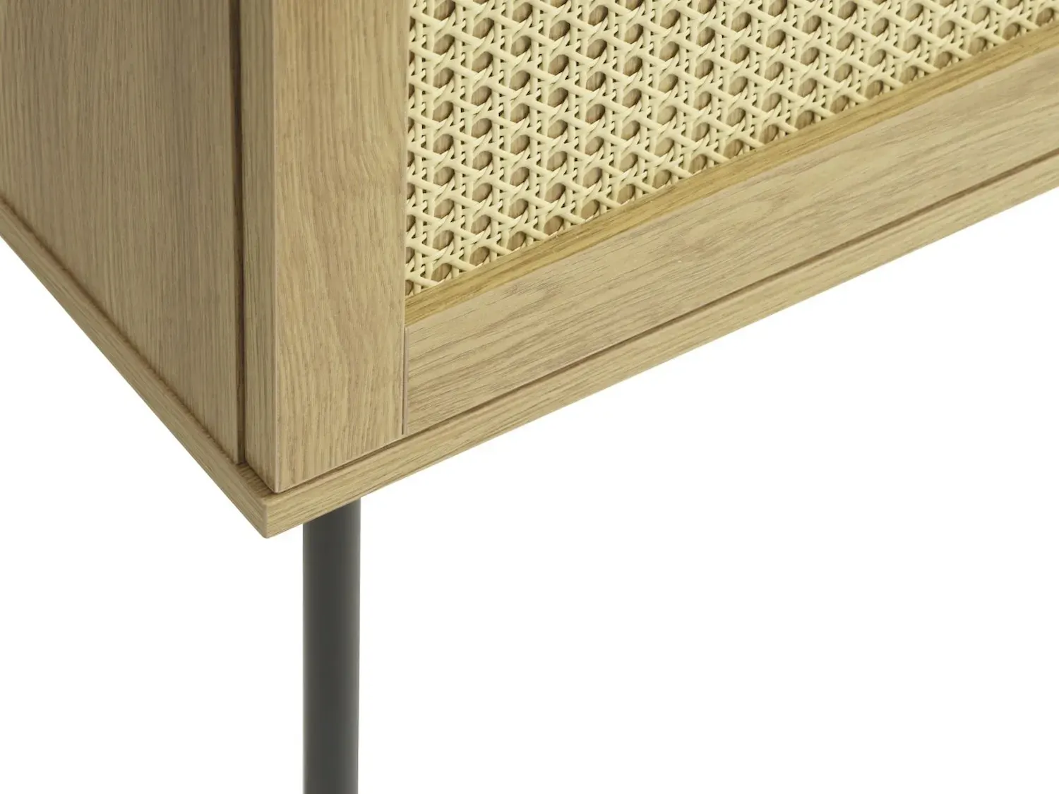 Komoda 3-drzwiowa PENSACOLA 140x80 rattan/efekt dębu - UN_43212023